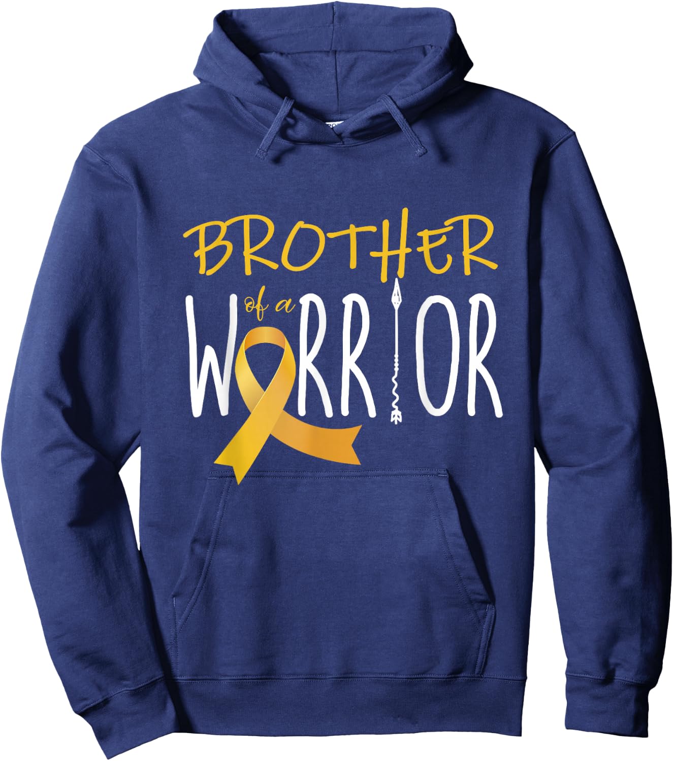 Childhood cancer awareness Brother of a warrior Hoodie - Hoodie | Navy
