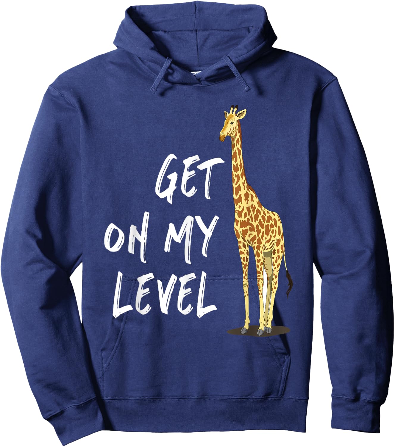 Get on my level - Cool Drawing Print Giraffe Hoodie - Hoodie | Navy