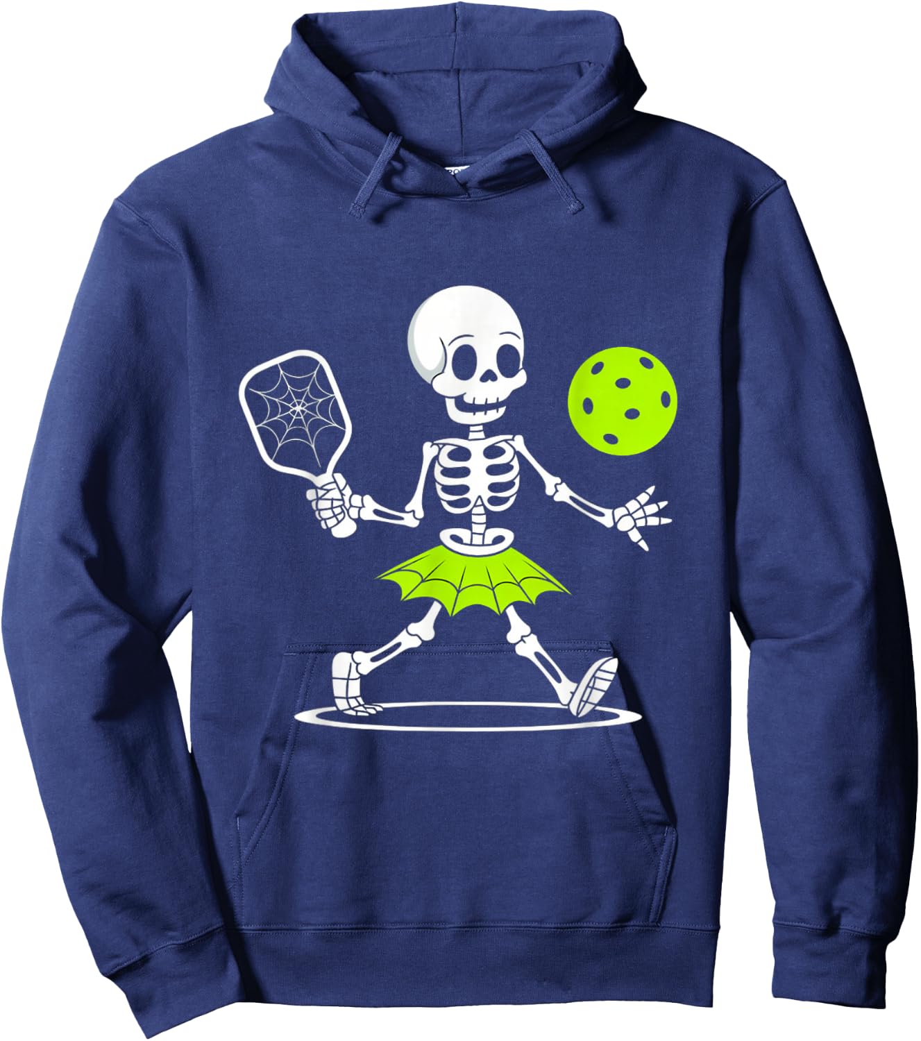 Spooky Pickleball Halloween Skeleton Women Hoodie - Hoodie | Navy