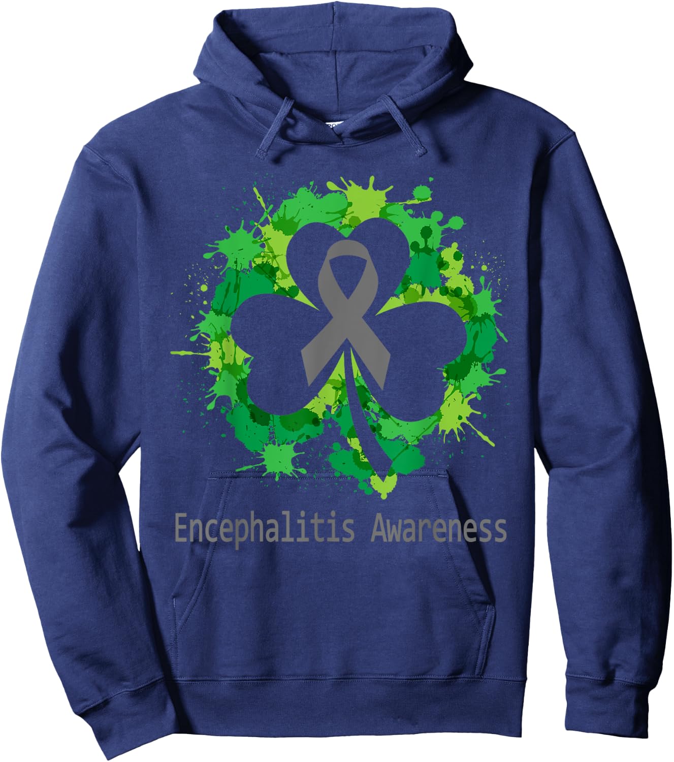 Clover Encephalitis Awareness Shirt Men Hoodie - Hoodie | Navy