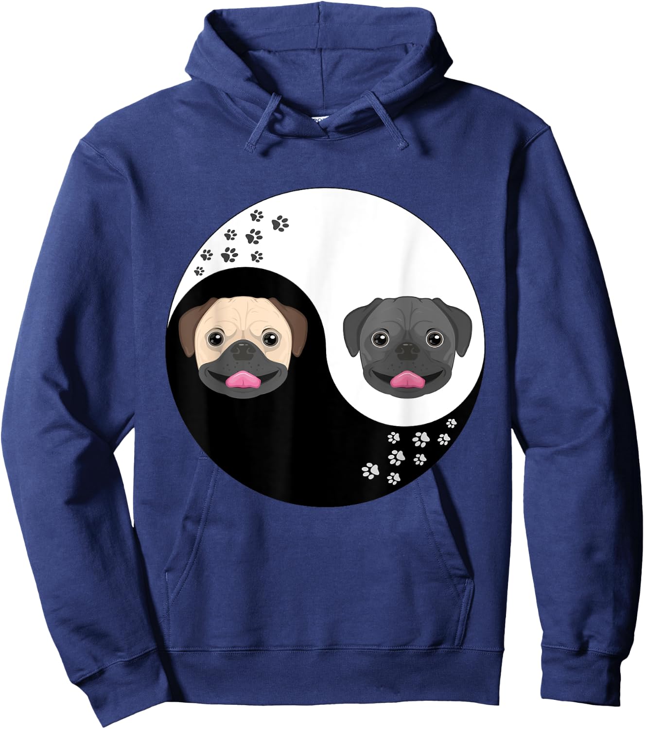 Pug Ying Yang for Pug Lovers Hoodie - Hoodie | Navy