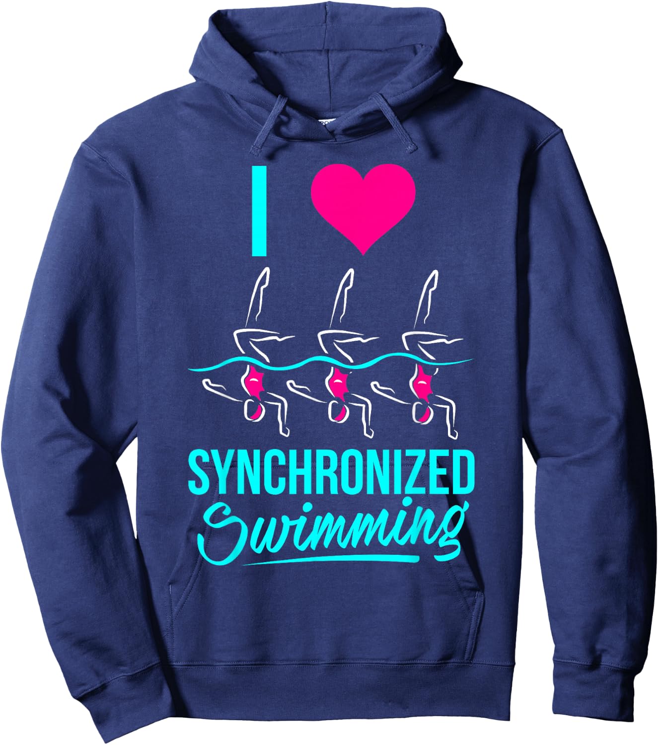 I Love Synchronized Swimming Hoodie - Hoodie | Navy