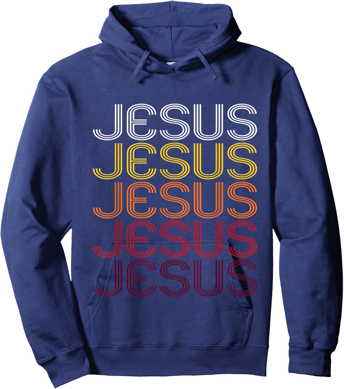 Jesus Retro Wordmark Pattern - Vintage Style Hoodie - Hoodie | Navy