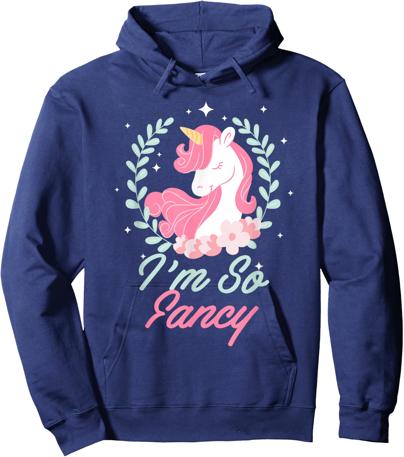 I'm So Fancy Rainbow Unicorn Squad Novelty Hoodie - Hoodie | Navy