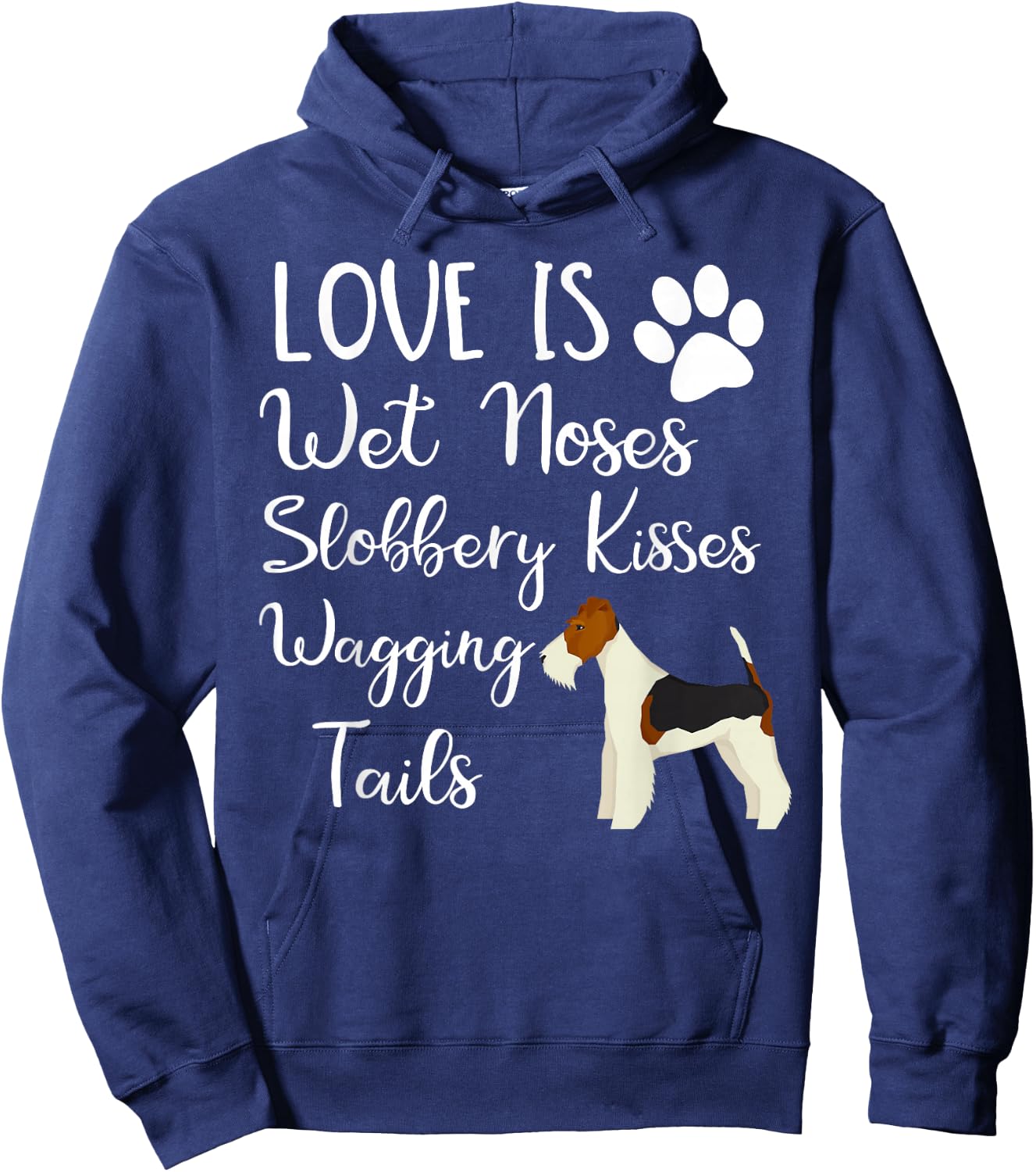 Wire Hair Fox Terrier Gifts Love My Dog Hoodie - Hoodie | Navy