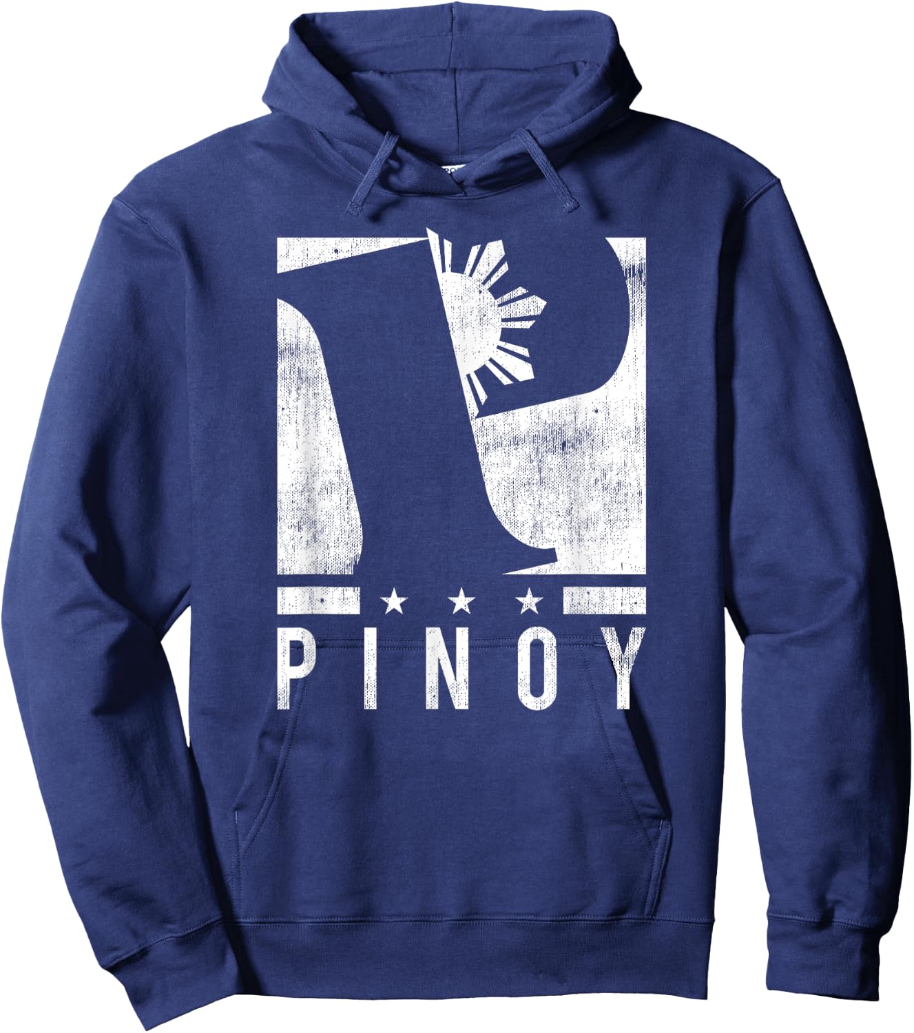 Cool Distressed Filipino P Logo - Pinoy P Hoodie - Hoodie | Navy