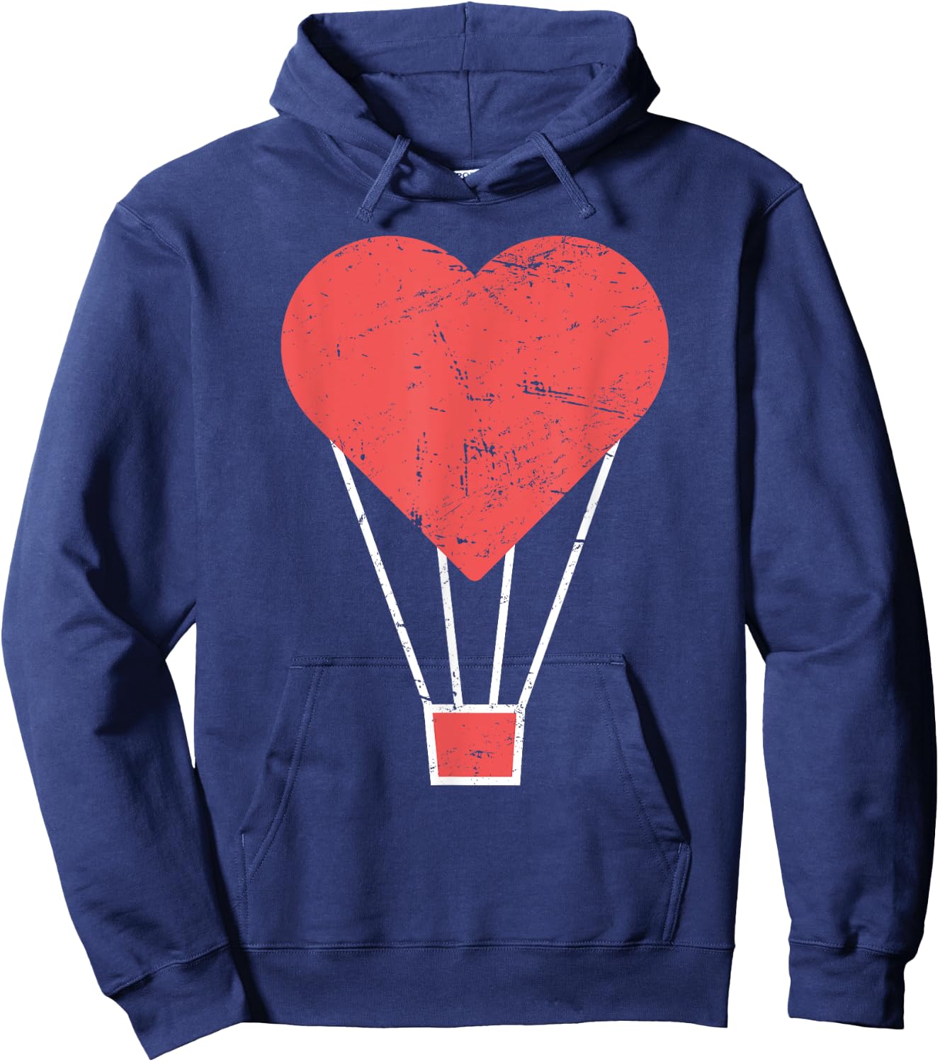 Heart | Cute Hot Air Balloon Hoodie - Hoodie | Navy