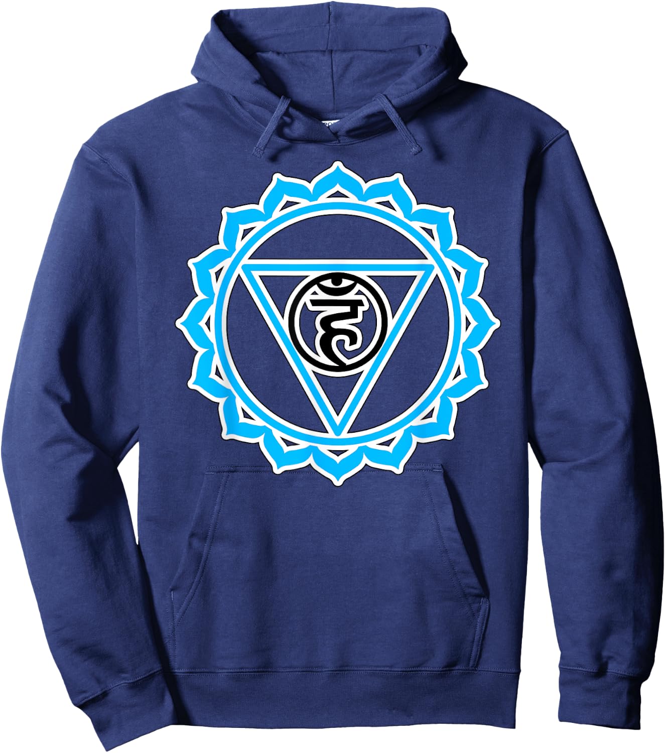 Yoga Veshuddha Throat Chakra Baby Blue Chakra Hoodie - Hoodie | Navy
