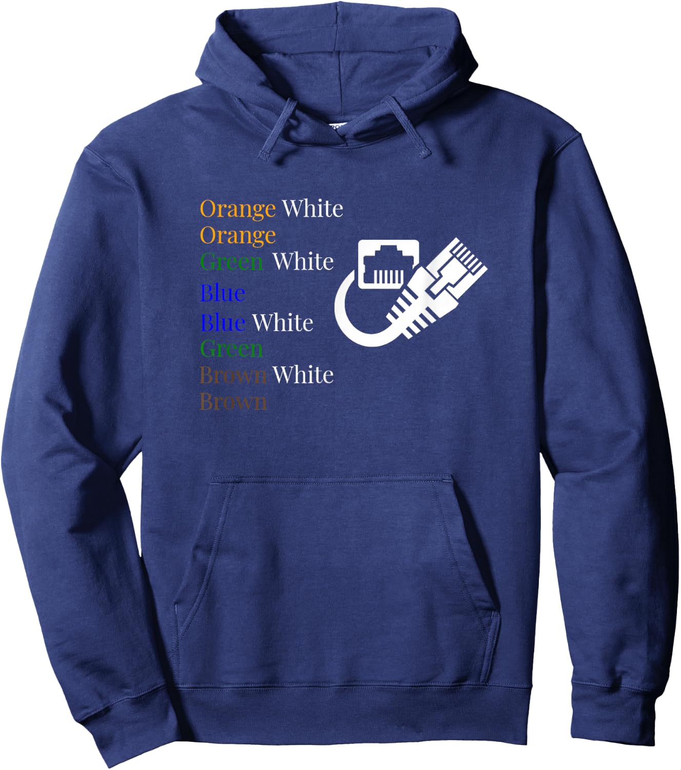 Telecom Fiber Optic Ethernet Color Code Hoodie - Hoodie | Navy