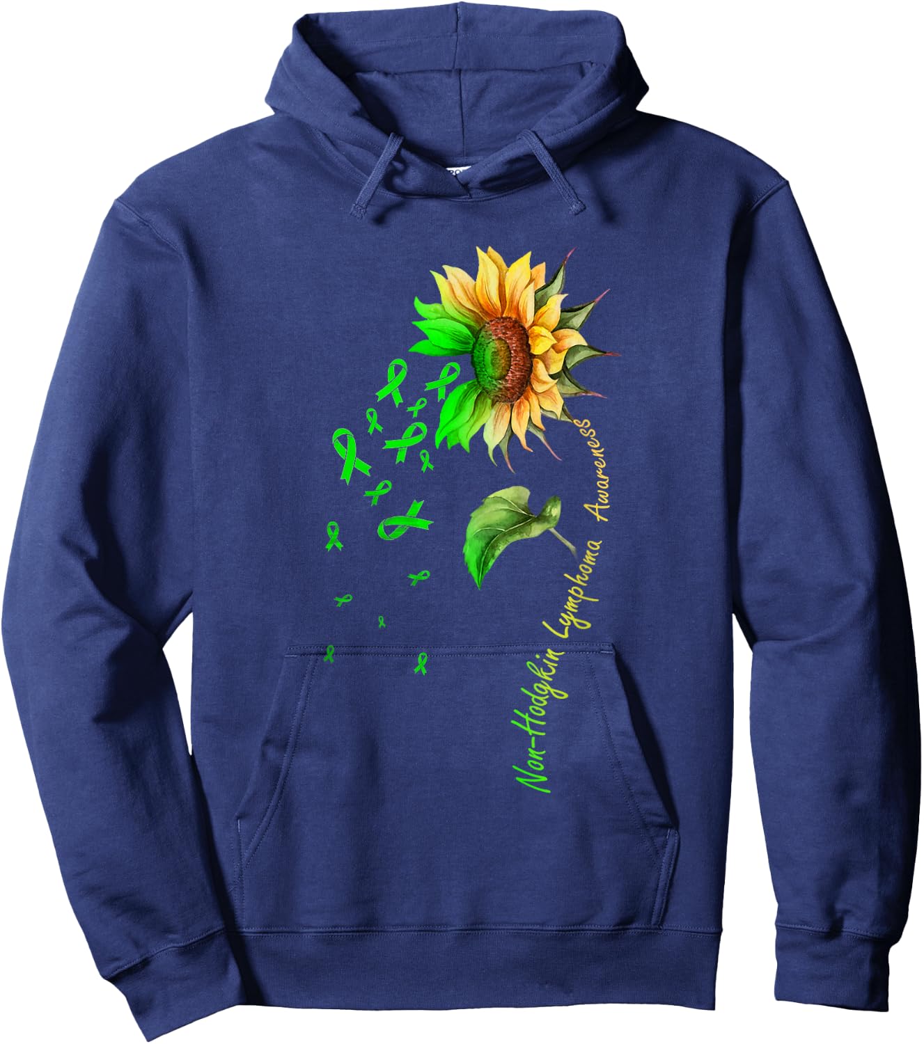 Non-Hodgkin Lymphoma Sunflower Shirt Hoodie - Hoodie | Navy