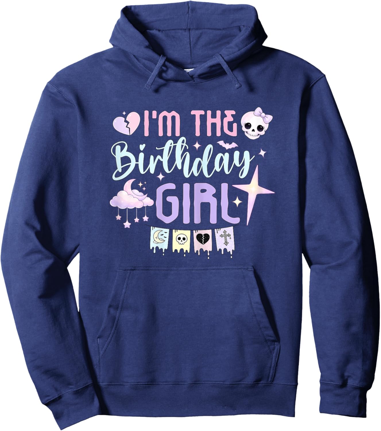 Im The Birthday Girl Pastel Goth Cute Spooky Hoodie - Hoodie | Navy