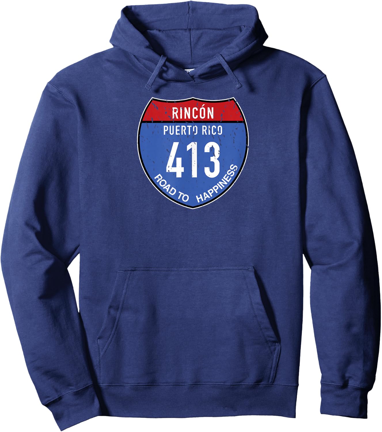 Rincón Puerto Rico | Road to Happiness 413 Hoodie - Hoodie | Navy