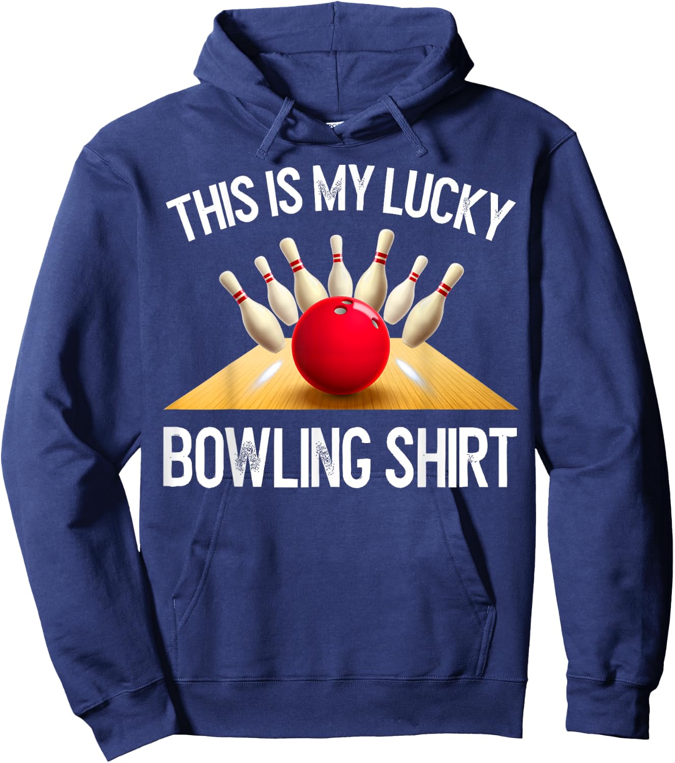 Funny LUCKY BOWLING Team Vintage Retro Gift Hoodie - Hoodie | Navy
