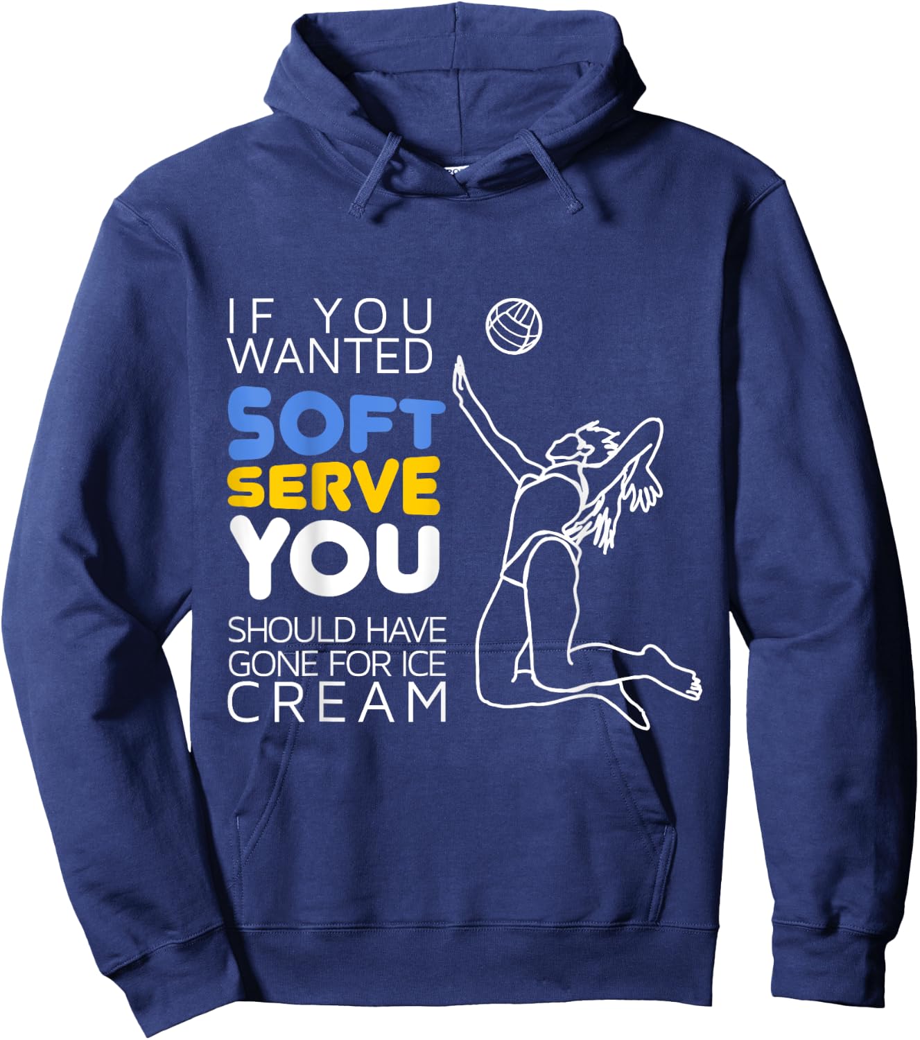 Cool Volleyball Player Gift - Wanted Soft Serve Hoodie - Hoodie | Navy