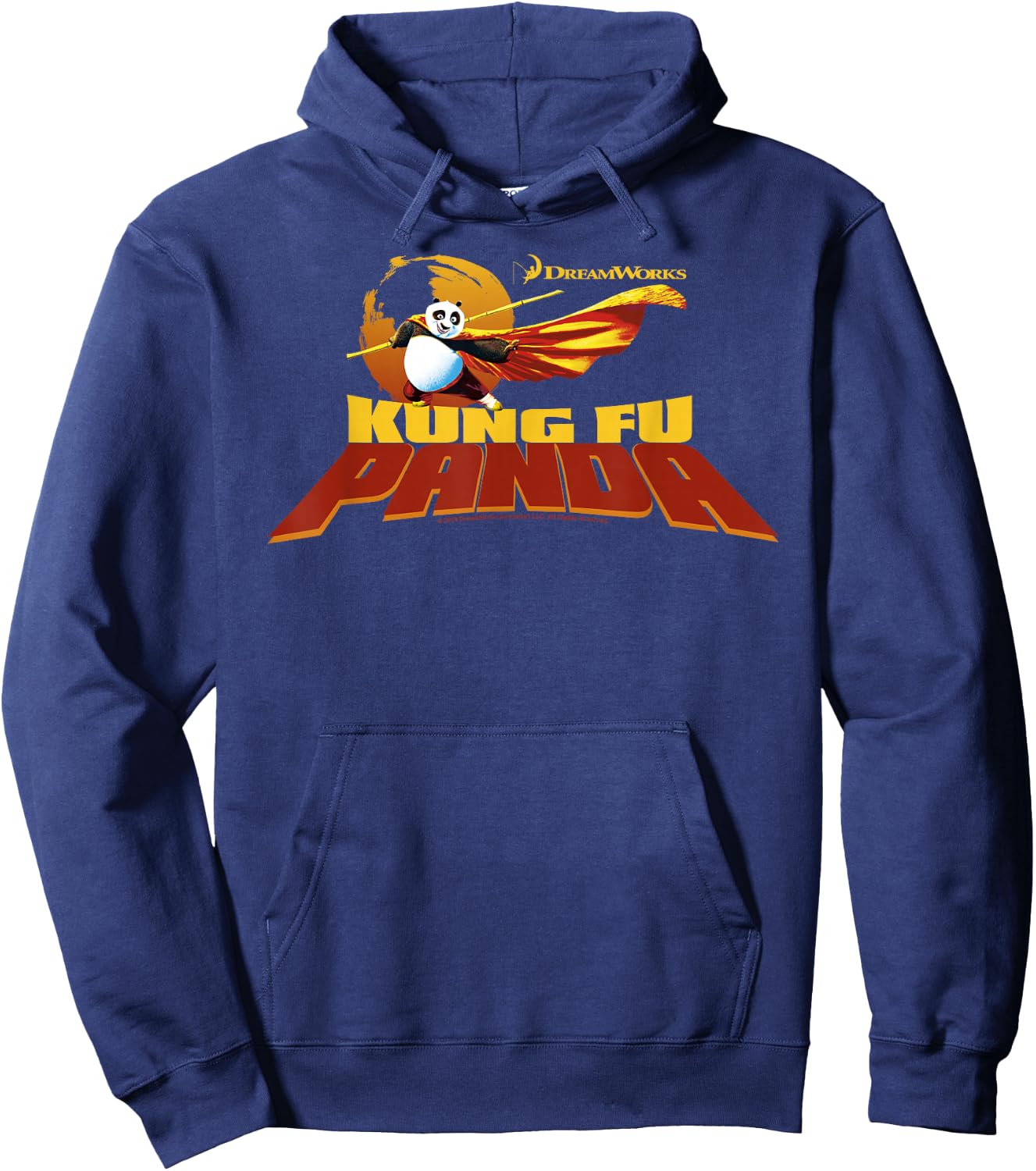 Kung Fu Panda Po Action Pose Movie Logo Hoodie - Hoodie | Navy