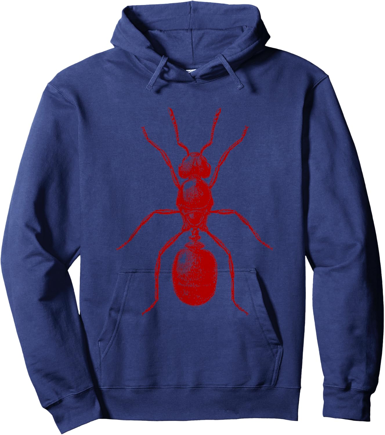 Ant in Red Retro Vintage drawing - Fire Ant Hoodie - Hoodie | Navy