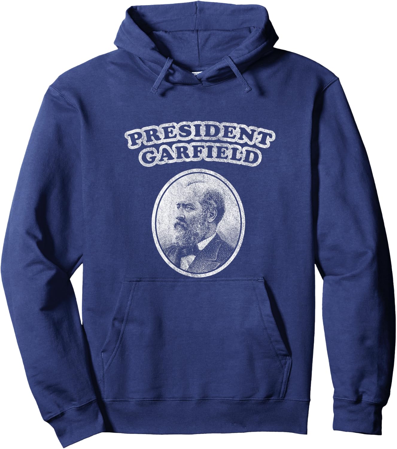 Retro President Garfield by History Books Shirt Hoodie - Hoodie | Navy