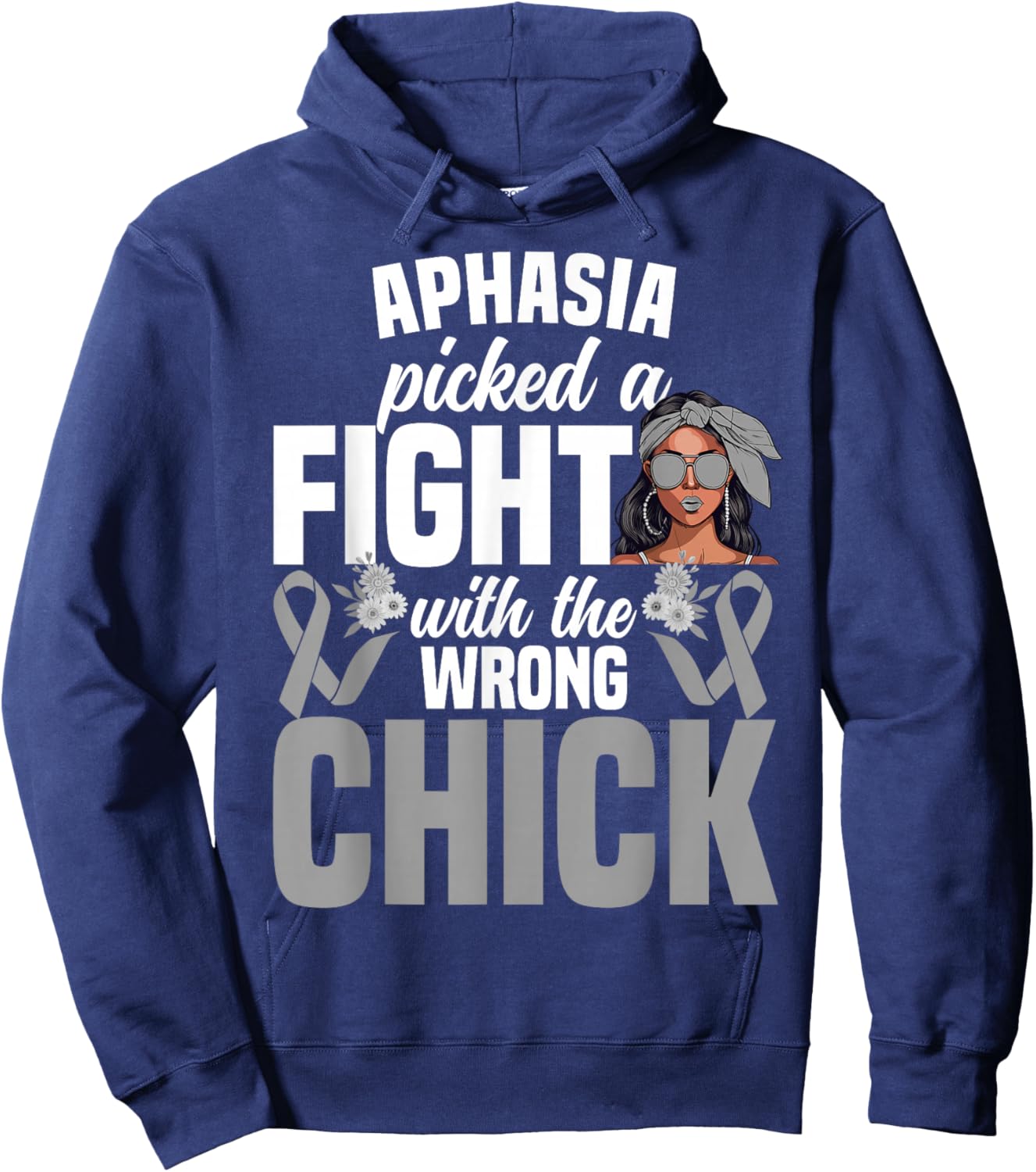 Aphasia Awareness Women Girls Survivor Aphasia Hoodie - Hoodie | Navy