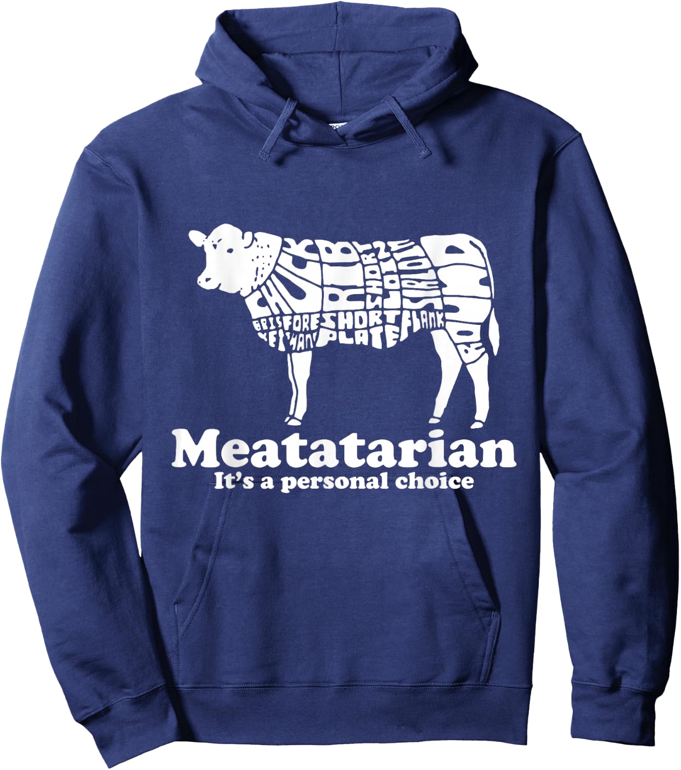 Funny "Meatatarian: It's a Personal Choice" Hoodie - Hoodie | Navy
