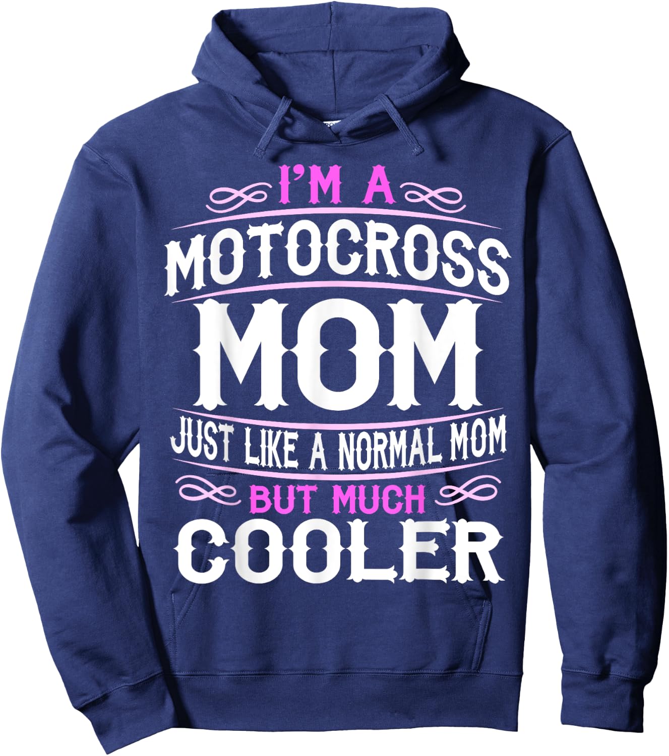 Motocross Mom, Cute Sporting Mom Gift Hoodie - Hoodie | Navy