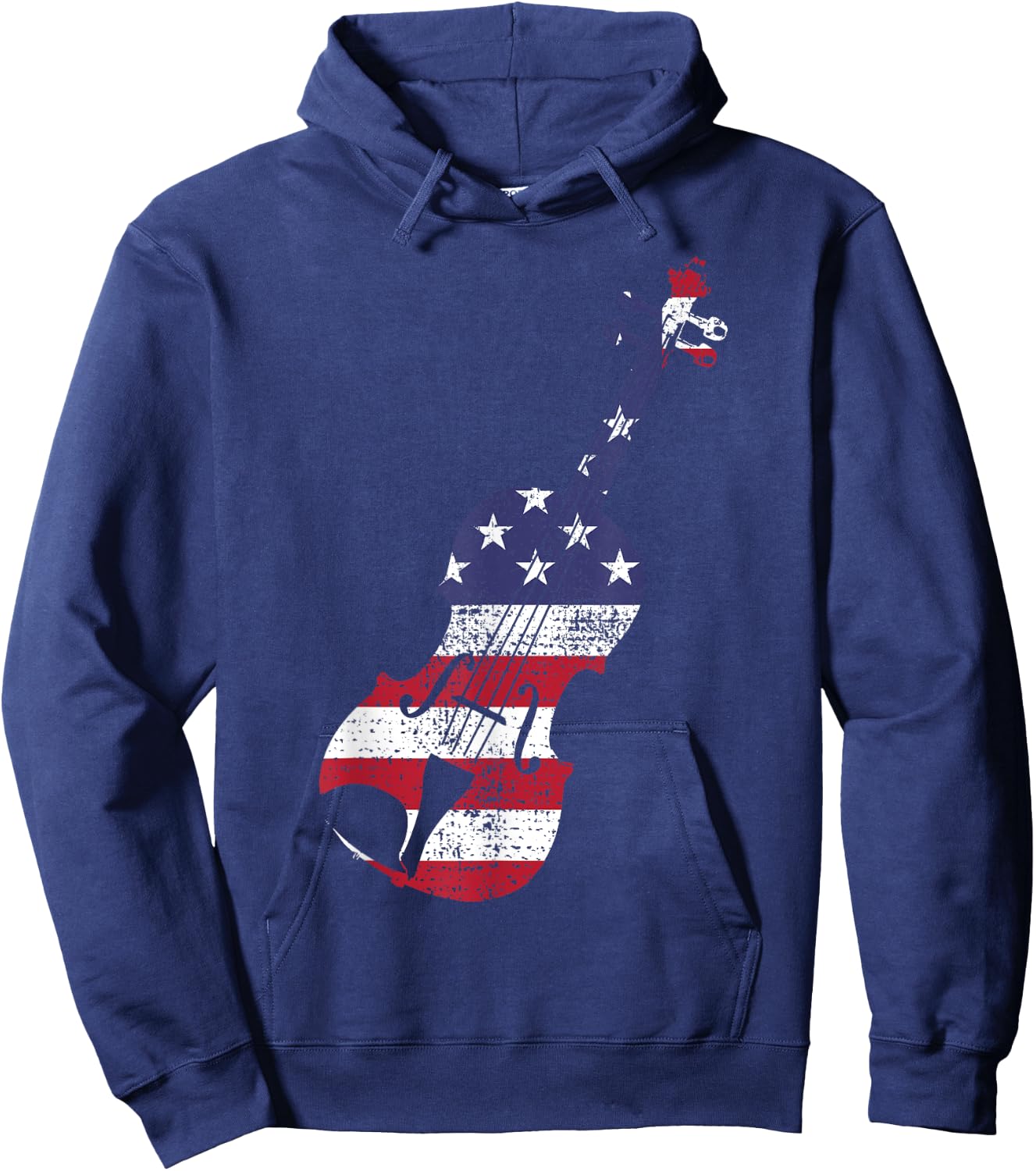 Violin USA Flag America Music Teacher Kids Men Hoodie - Hoodie | Navy