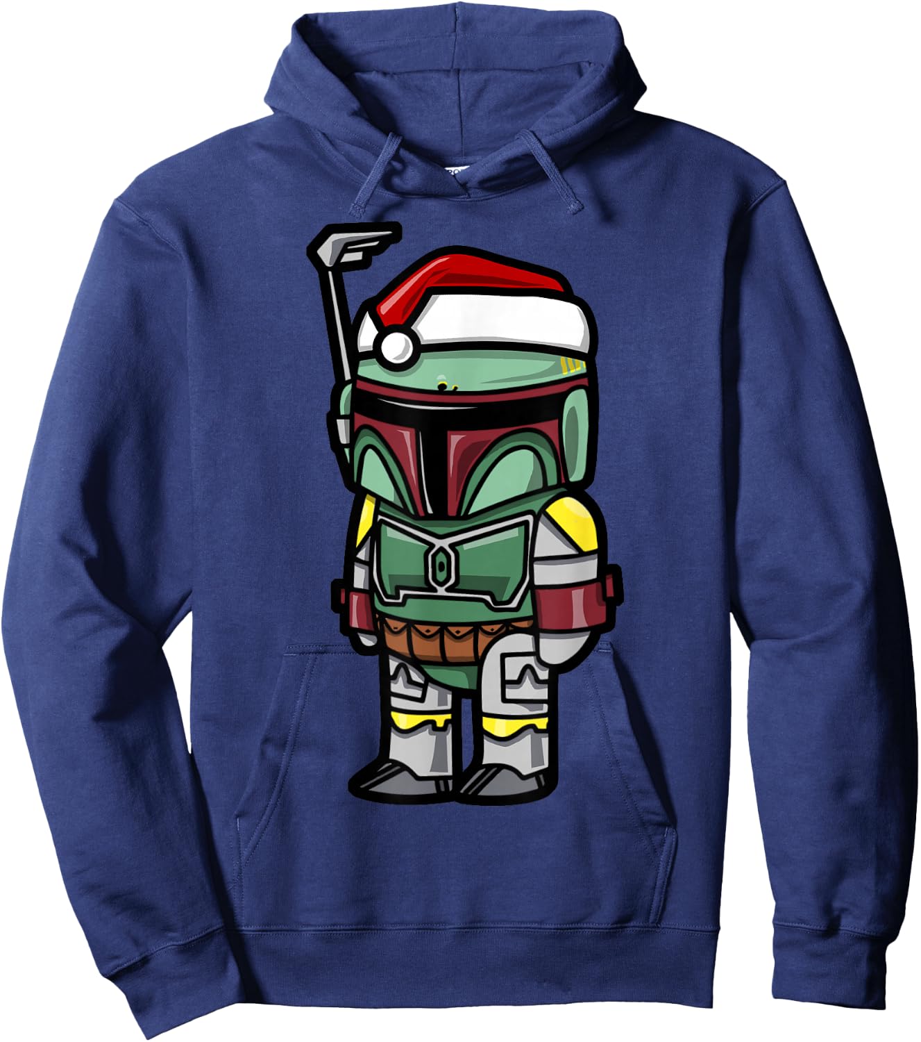 Star Wars Boba Fett Santa Hat Cartoon Christmas Hoodie - Hoodie | Navy