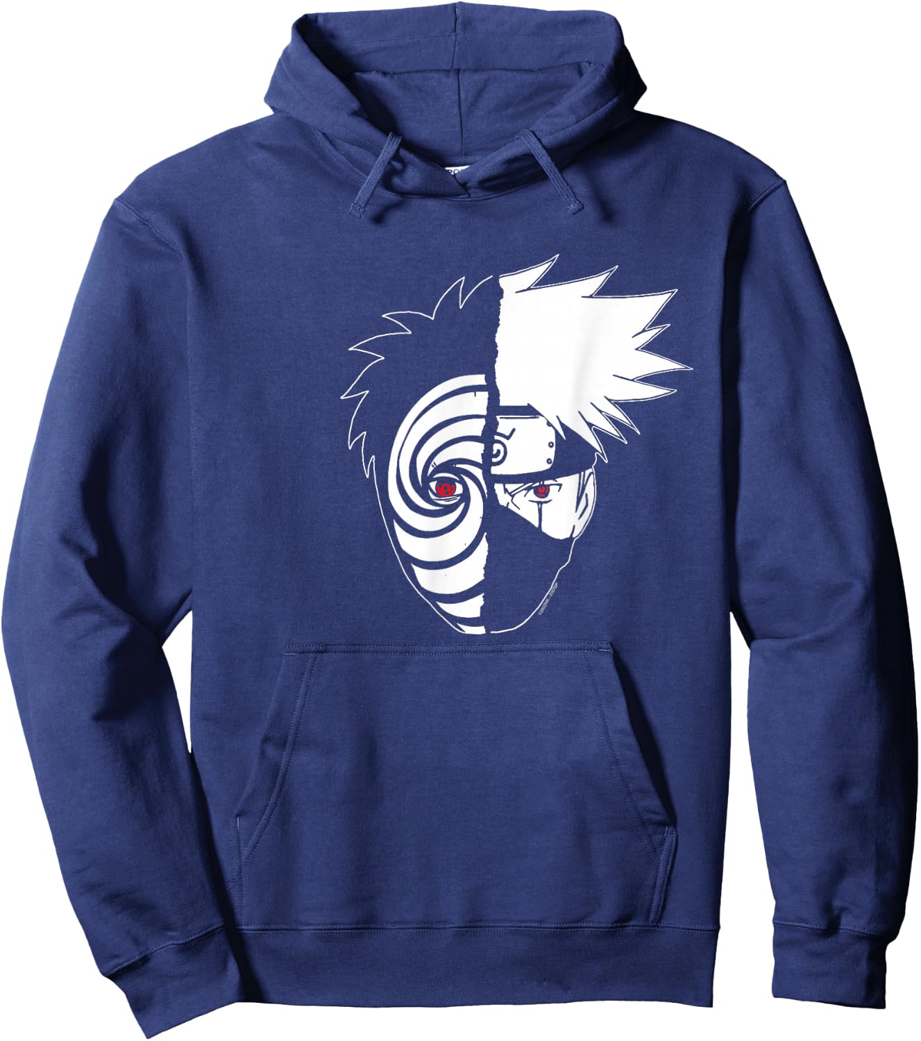 Naruto Shippuden Kakashi Tobi Split Face Anime Hoodie - Hoodie | Navy