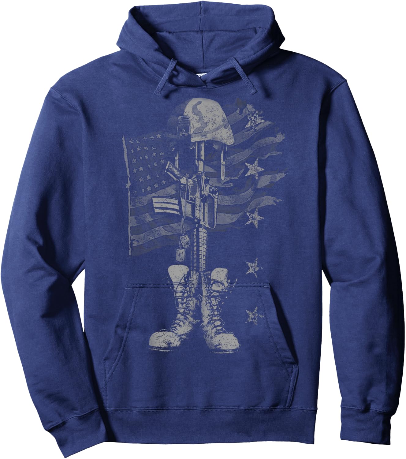 American Flag Battlefield Cross Hoodie - Hoodie | Navy