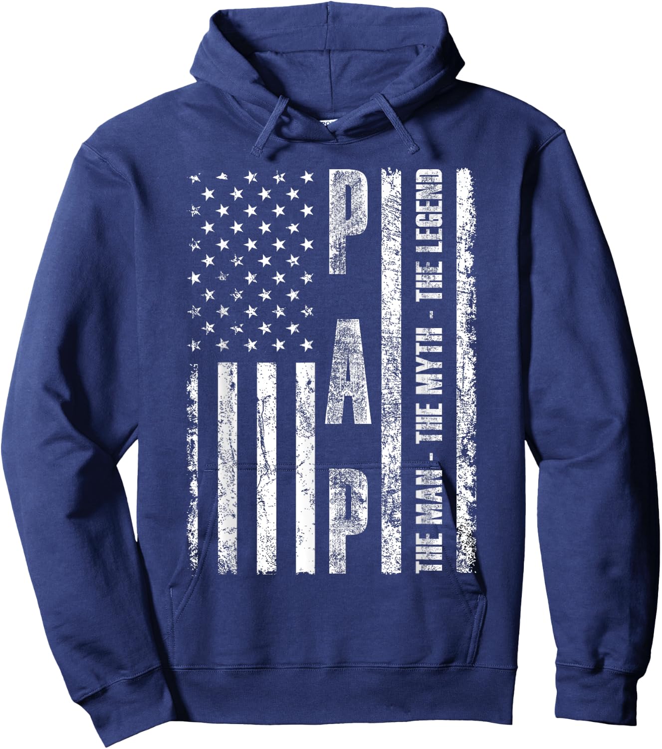 Pap The Man The Myth The Legend US Flag Hoodie - Hoodie | Navy
