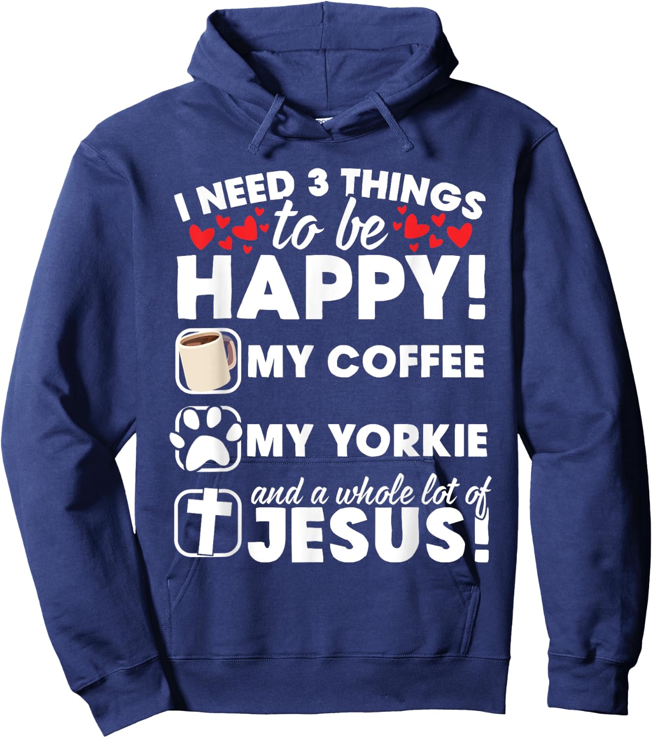 Jesus Coffee Yorkie Funny Christian Gift Women Hoodie - Hoodie | Navy