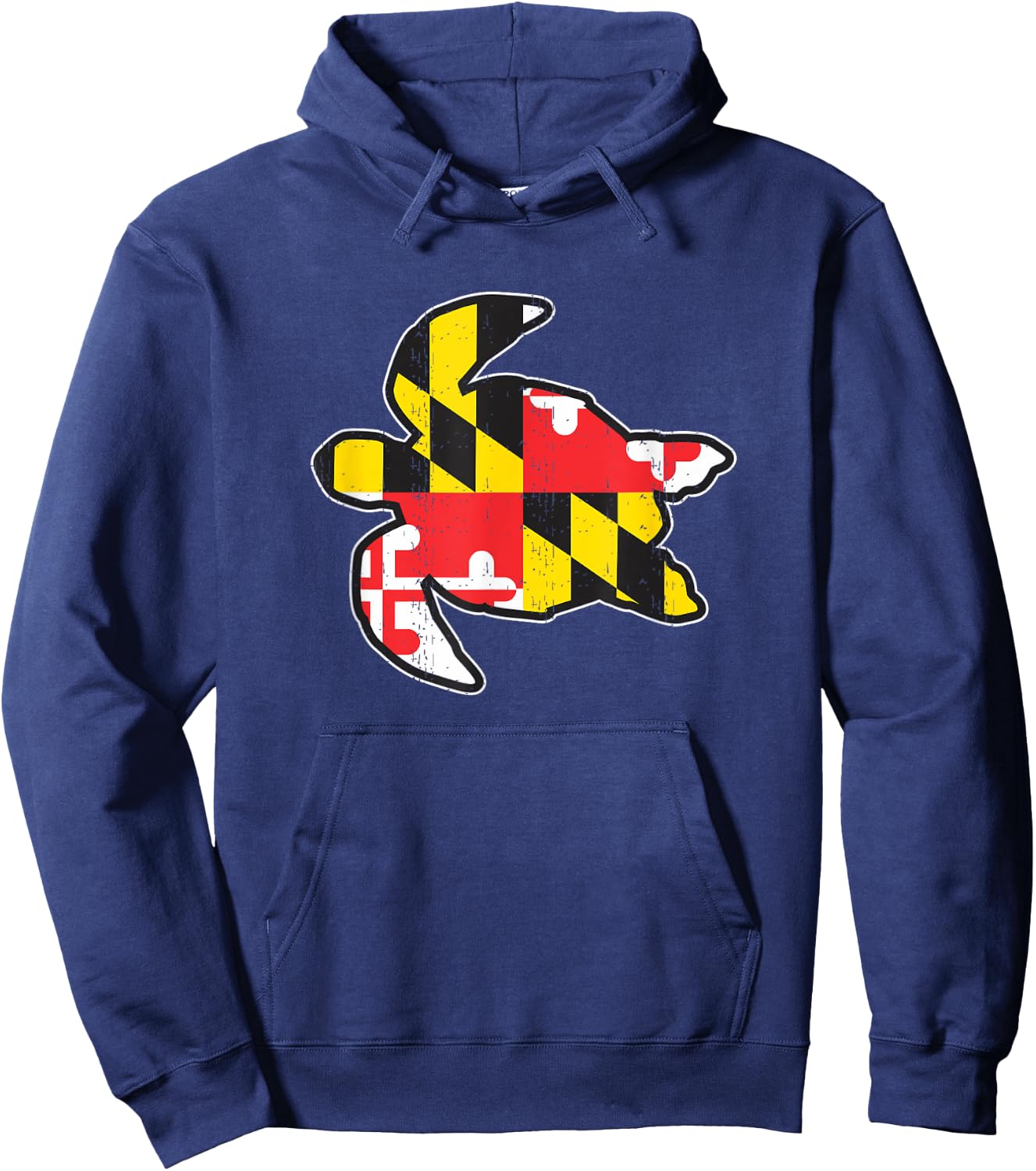 Maryland State Flag Turtle Shirt Funny reptile Hoodie - Hoodie | Navy
