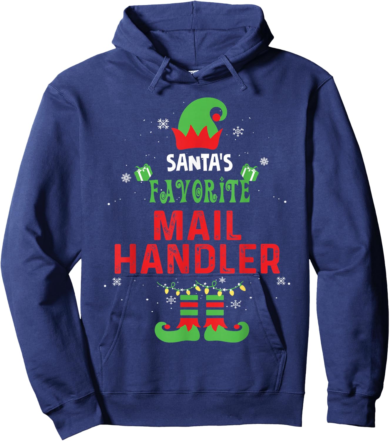 Santa's Favorite Mail Handler Funny Family Xmas Hoodie - Hoodie | Navy