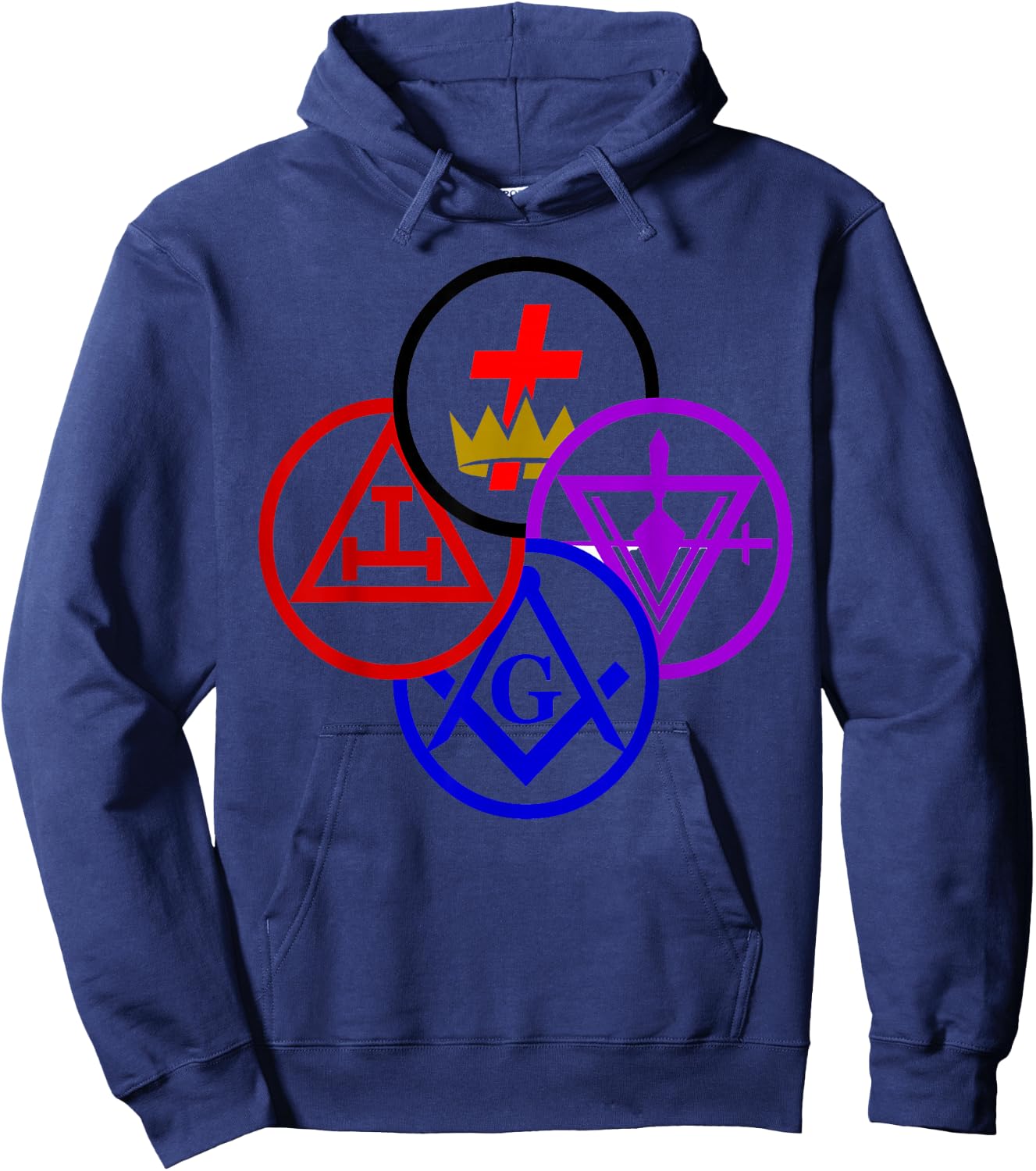 York Rite Masonic T Shirt Hoodie - Hoodie | Navy