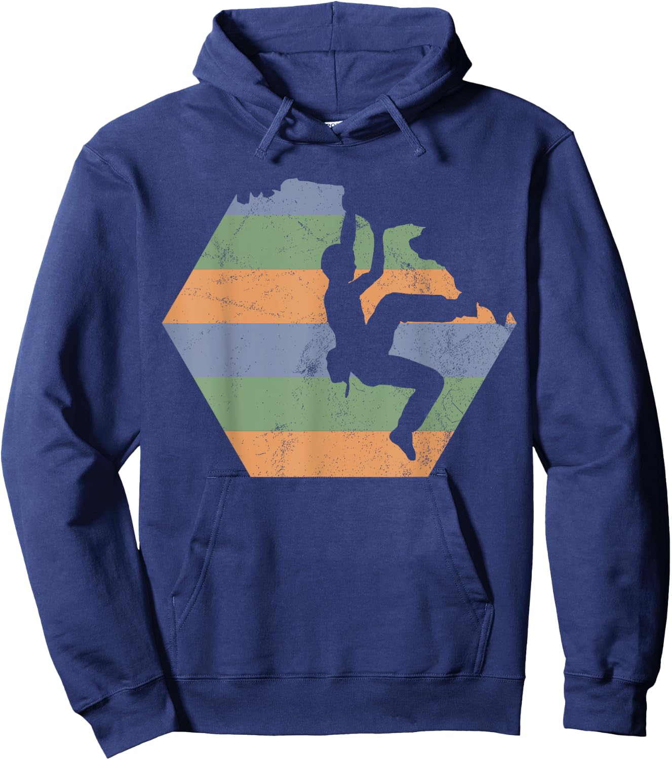 Bouldering Climbing Climber Retro Hoodie - Hoodie | Navy