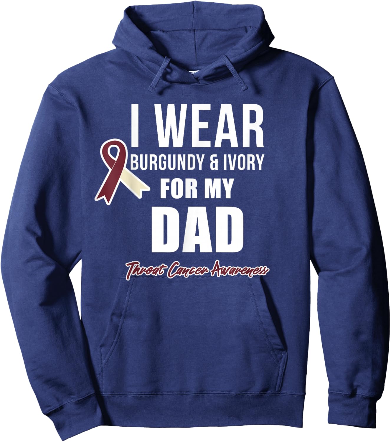 Throat Cancer Awareness Ribbon for my Dad Hoodie - Hoodie | Navy