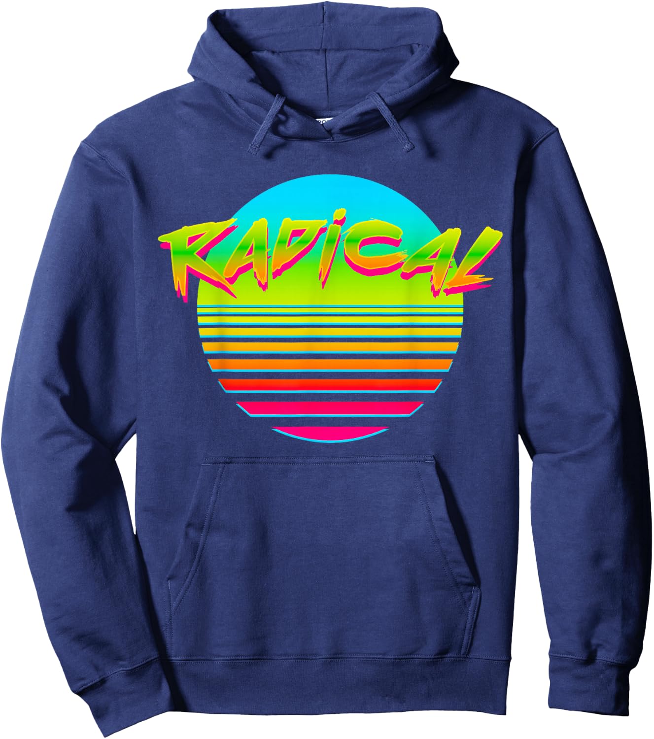 Radical Hot Sun Retro 80s 90s Vintage Outrun Hoodie - Hoodie | Navy