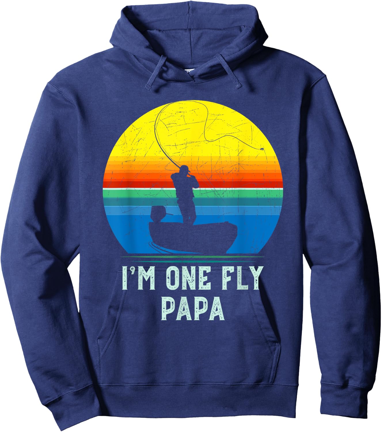 Fly Fishing Gift Dad-Papa-Father- Fly Fishing Hoodie - Hoodie | Navy