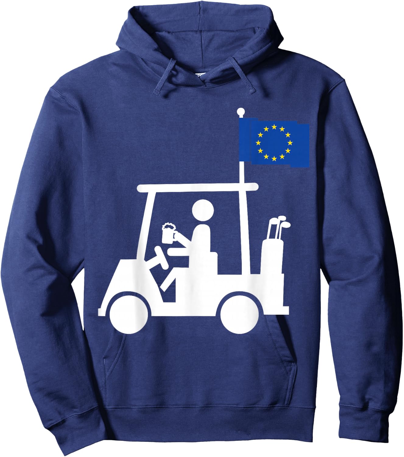 Patriotic Golf Wear EU Golf Cart European Flag Hoodie - Hoodie | Navy