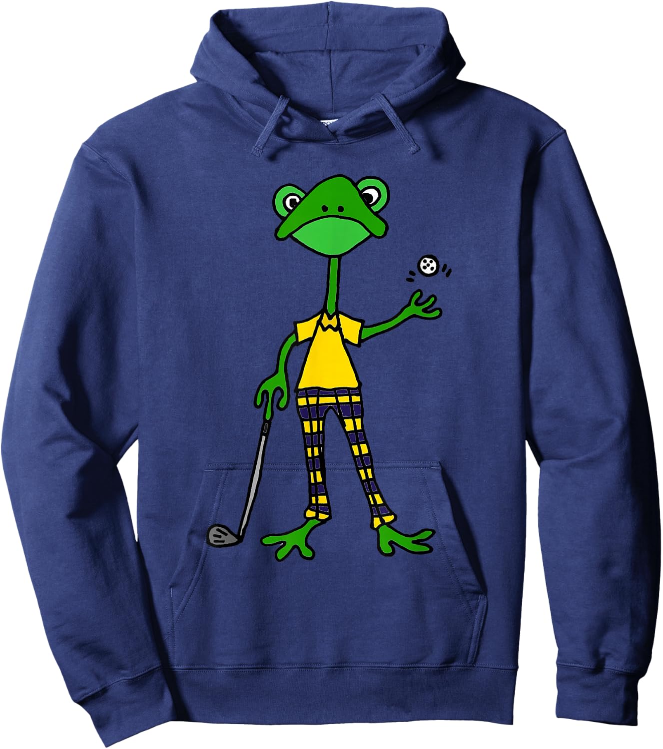 Smiletodaytees Funny Frog Golfing Hoodie - Hoodie | Navy