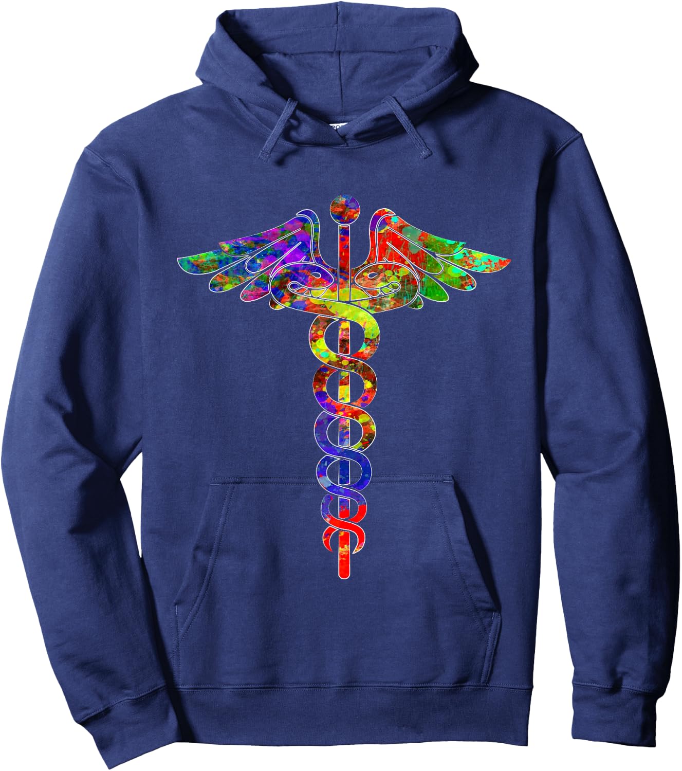 Vintage Nurse Doctor Caduceus Novelty Hoodie - Hoodie | Navy