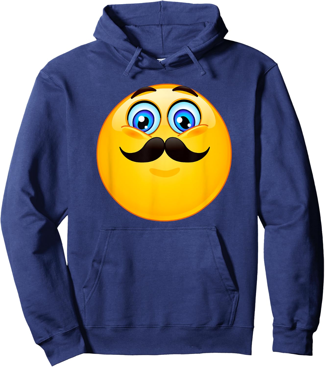 Trendy Classic Mustache Emoji Hoodie - Hoodie | Navy
