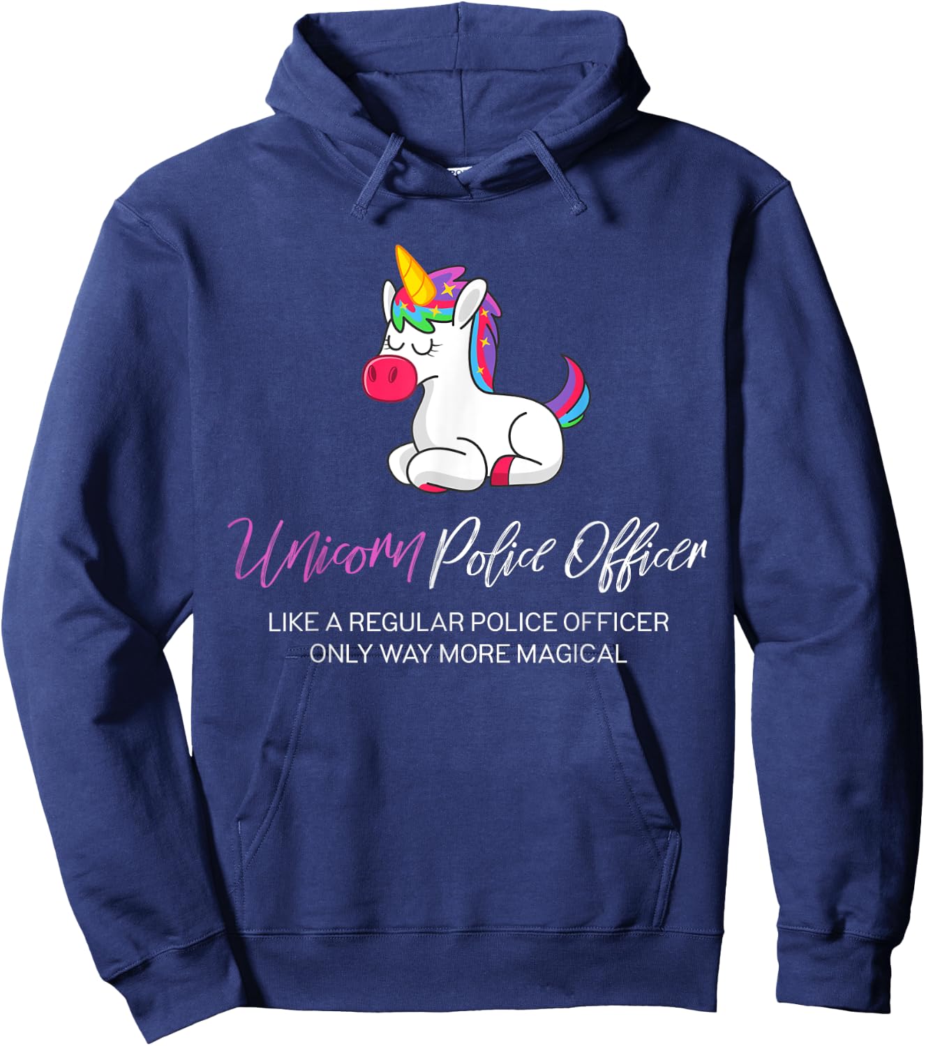 Police Unicorn Shirt, Police Officer Gifts Hoodie - Hoodie | Navy