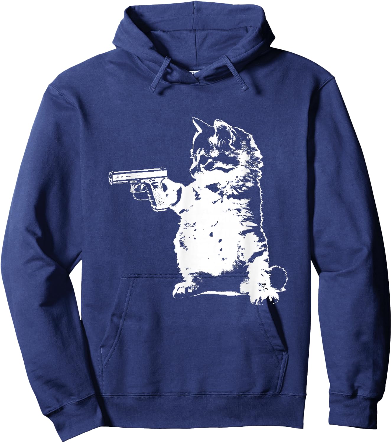 Gun kitty funny cat Hoodie - Hoodie | Navy