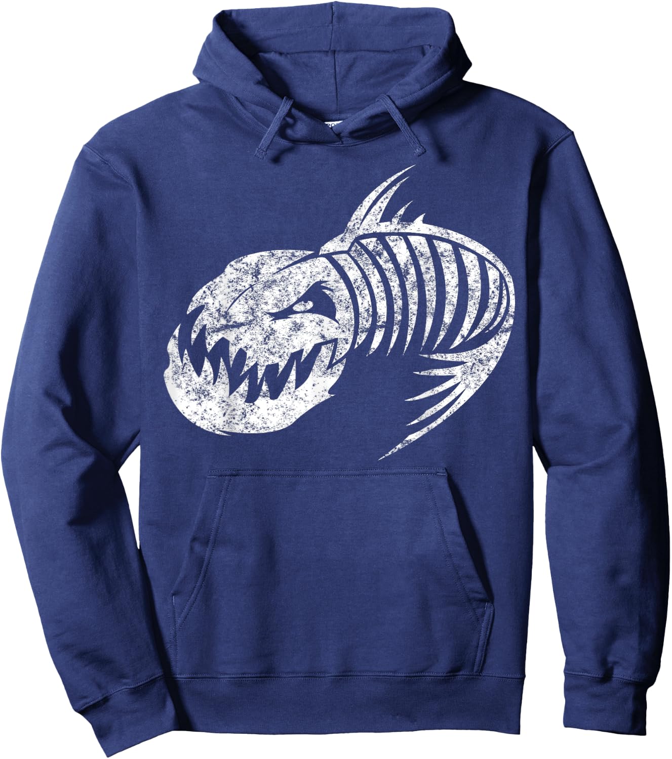 Badass Gifts Fish Bone Skeleton Vintage Hoodie - Hoodie | Navy