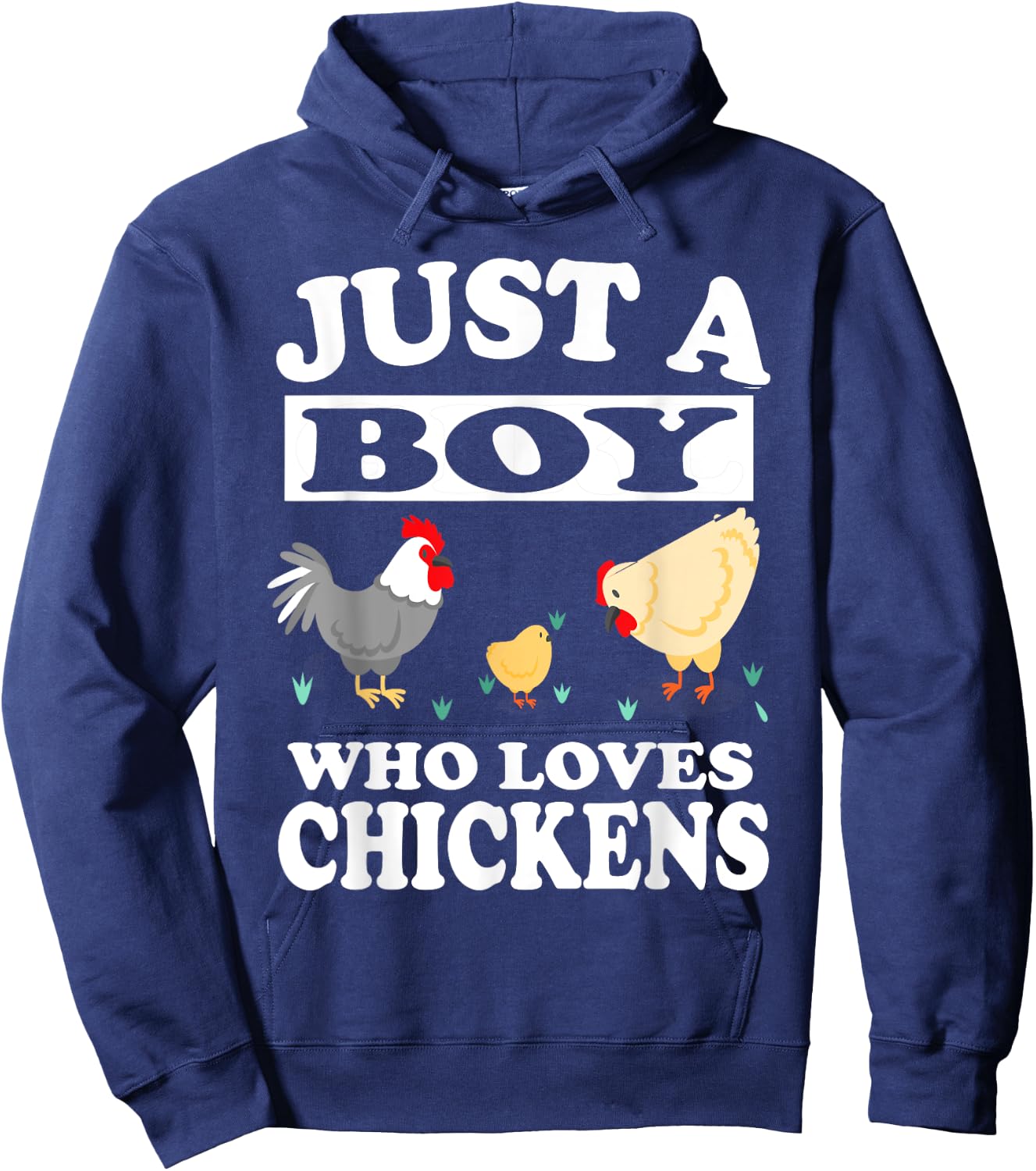 Just A Boy Who Loves Chickens Farm Chicken Gift Hoodie - Hoodie | Navy