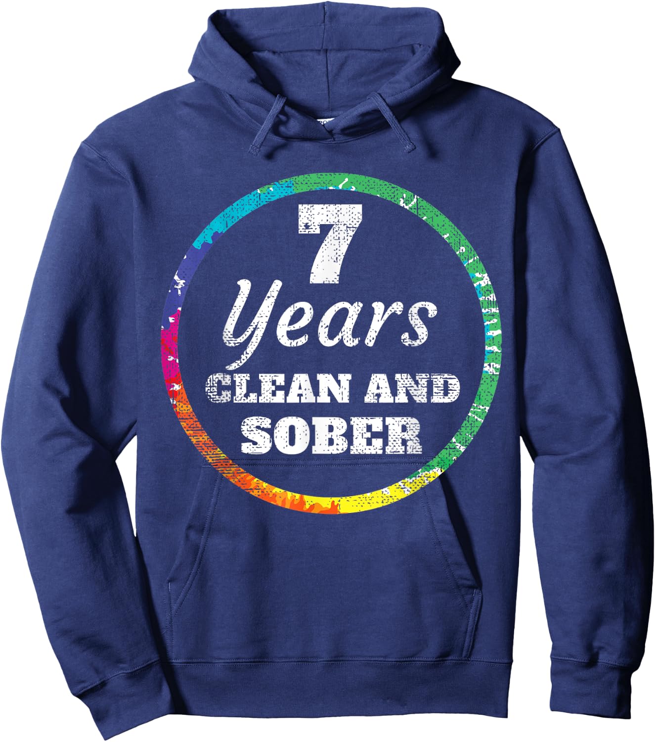 7 Year Clean and Sober Addiction Hoodie - Hoodie | Navy