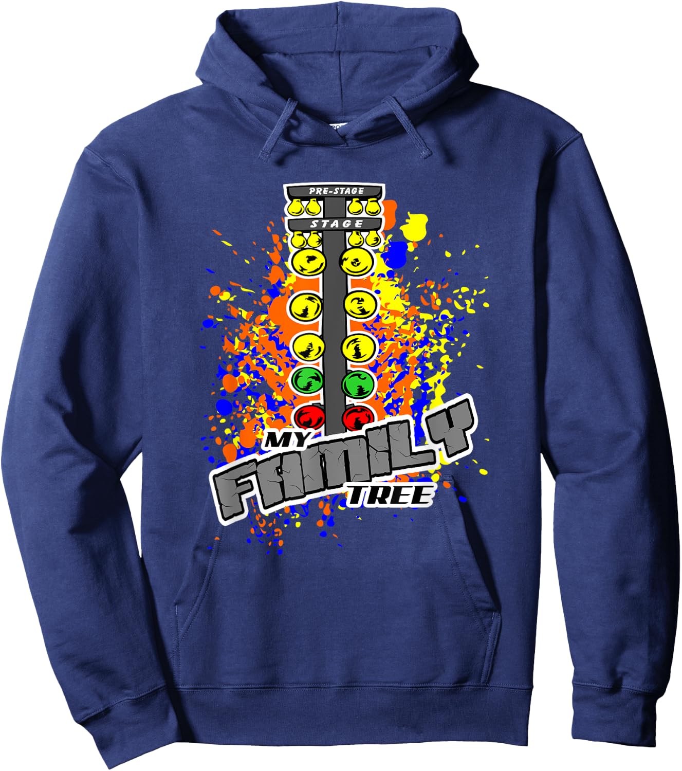 Family Tree Awesome Drag Racing Hoodie - Hoodie | Navy