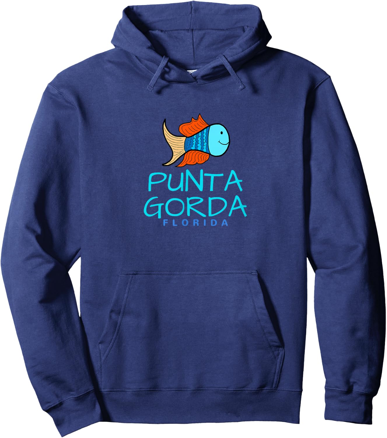 Punta Gorda Florida , FL Fun Fish Hoodie - Hoodie | Navy
