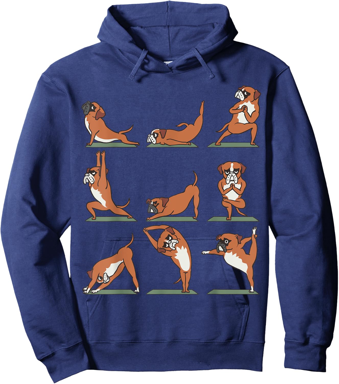 Boxer Yoga Asana Pose Meditation Funny Hoodie - Hoodie | Navy
