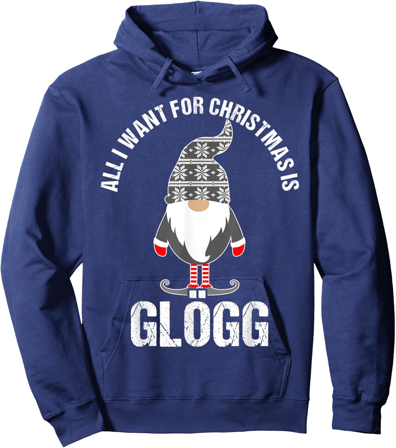 Scandinavian Glogg Tomte Christmas Drinking Hoodie - Hoodie | Navy